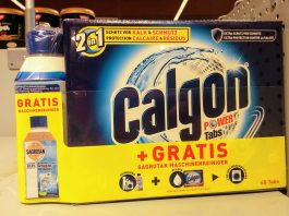 Calgon Power Tabs und Sagrotan Maschinenreiniger