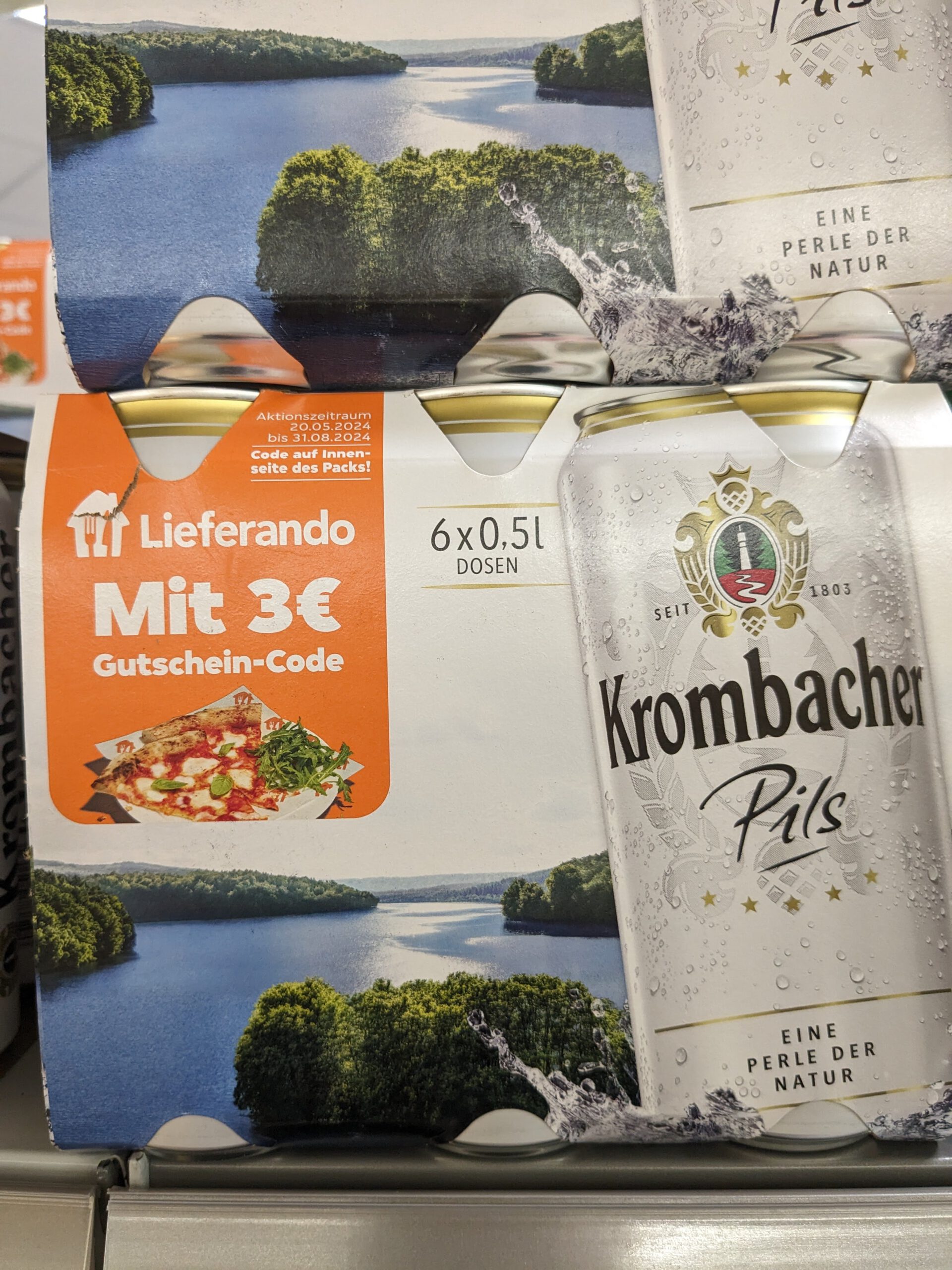 Krombacher: 3 Euro Lieferando Rabattcode gratis