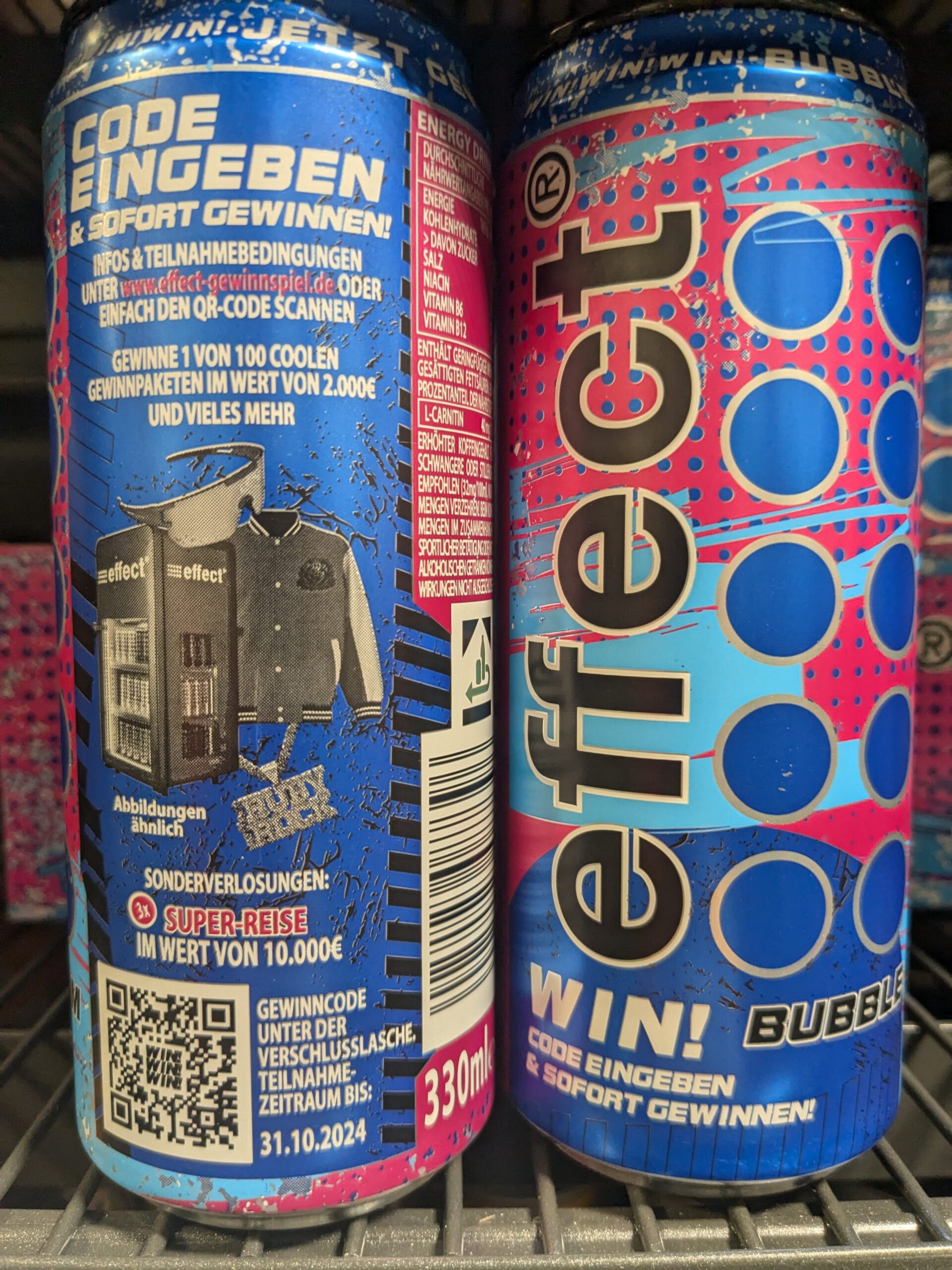 Effect Energy Drink: Reise gewinnen - Code eingeben