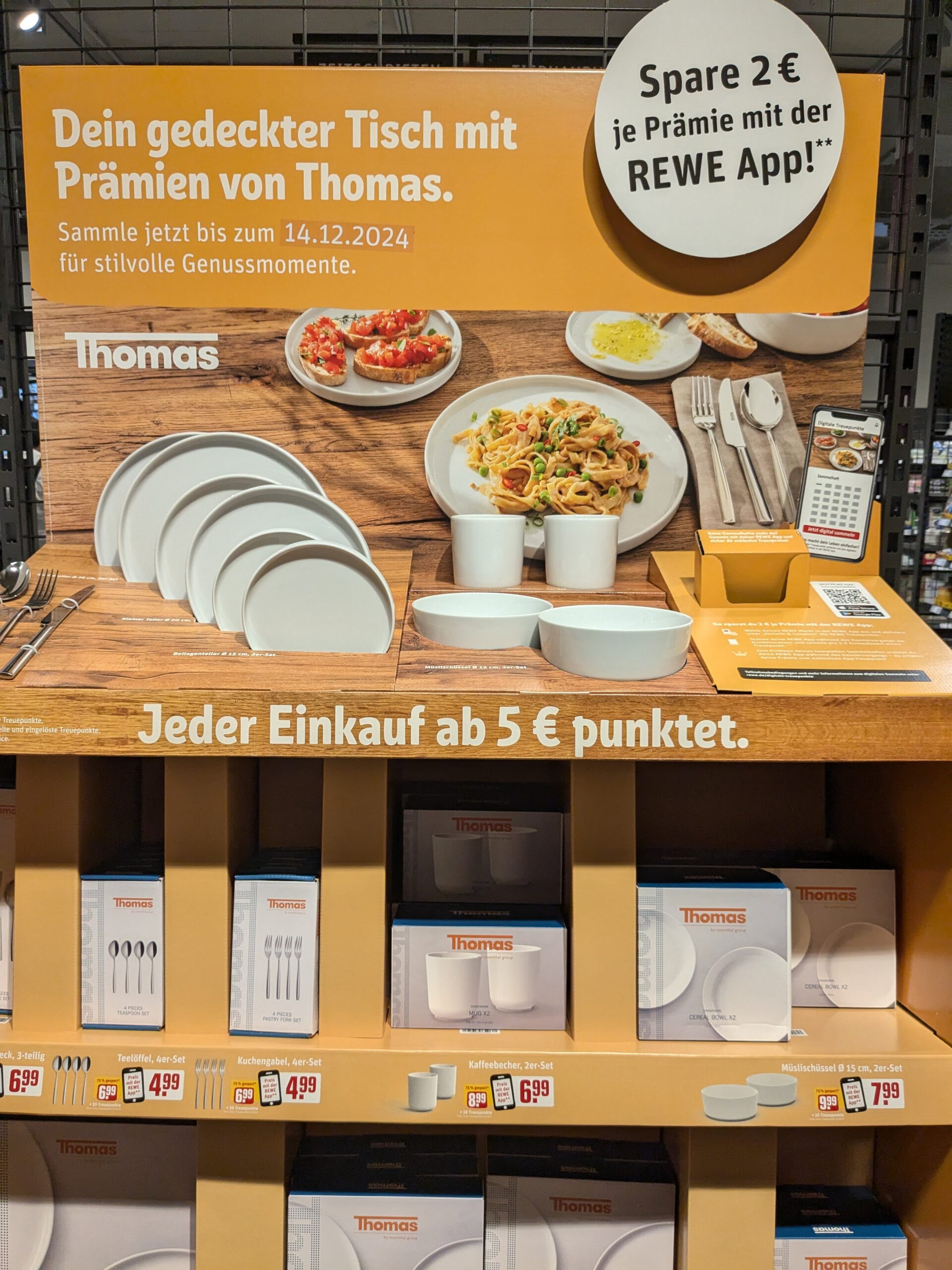 Rewe Treueaktion: Geschirr von Thomas als Prämie