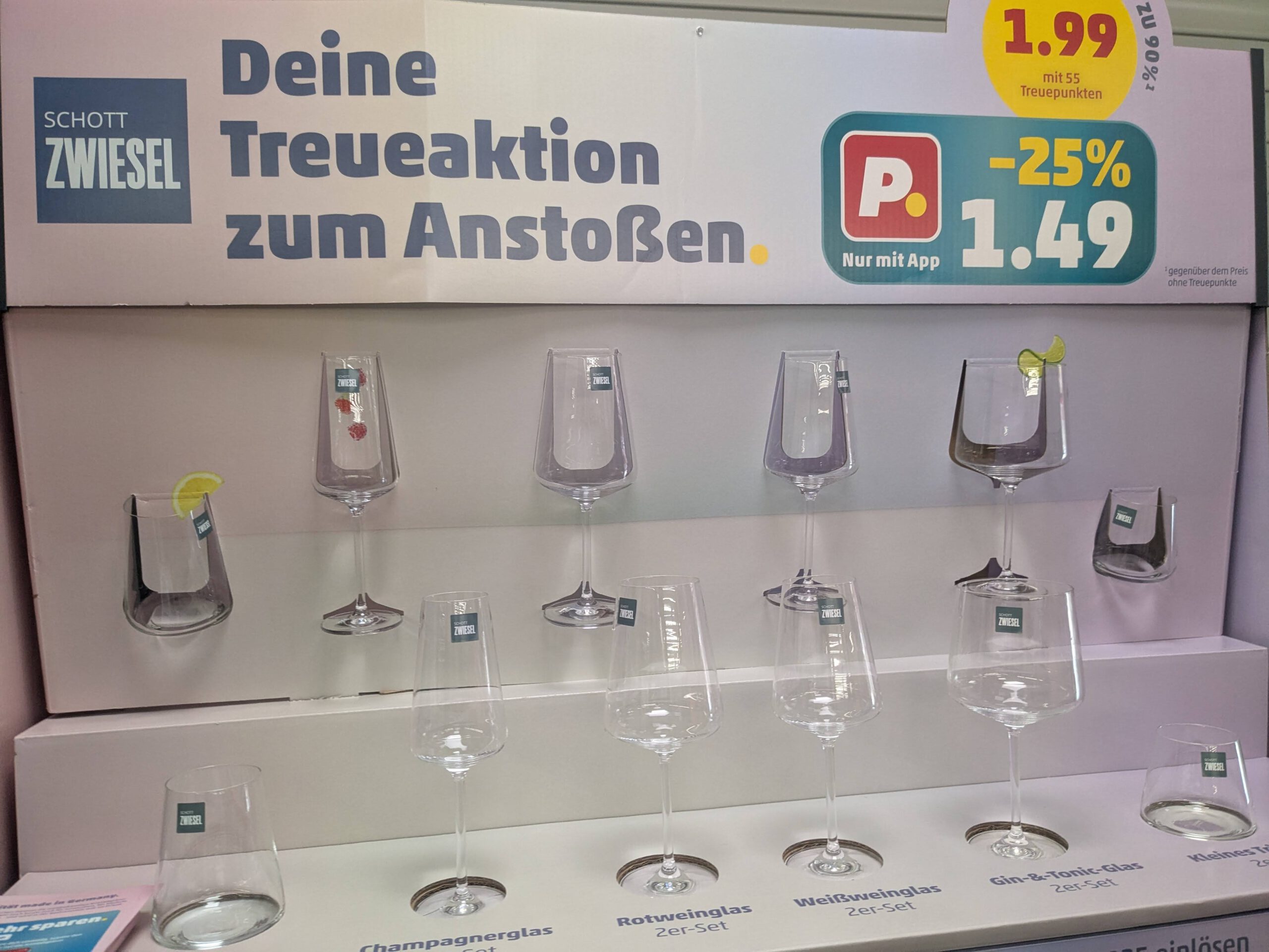 Penny Treue-Aktion mit Gläsern von Schott-Zwiesel